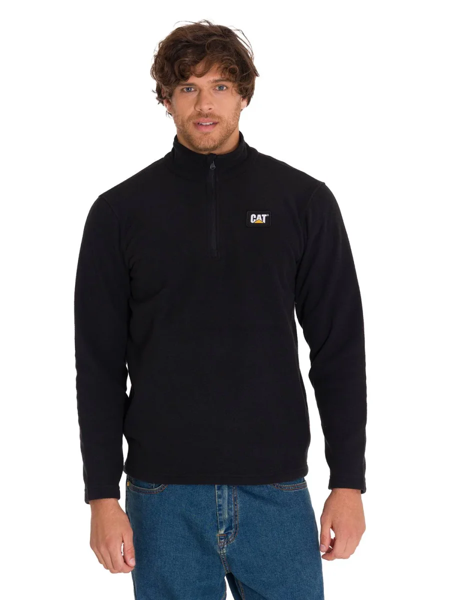 Polar Casual Hombre Microfleece Quarter Zip Negro Cat - Imagen 3