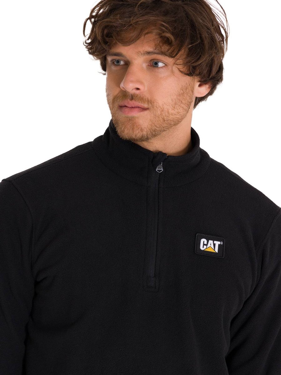 Polar Casual Hombre Microfleece Quarter Zip Negro Cat - Imagen 5