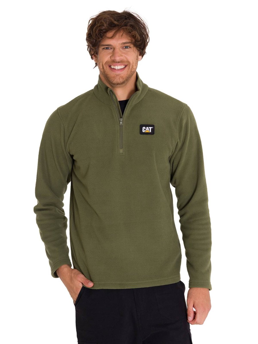Polar Casual Hombre MICROFLEECE QUARTER ZIP VERDE CAT - Imagen 2