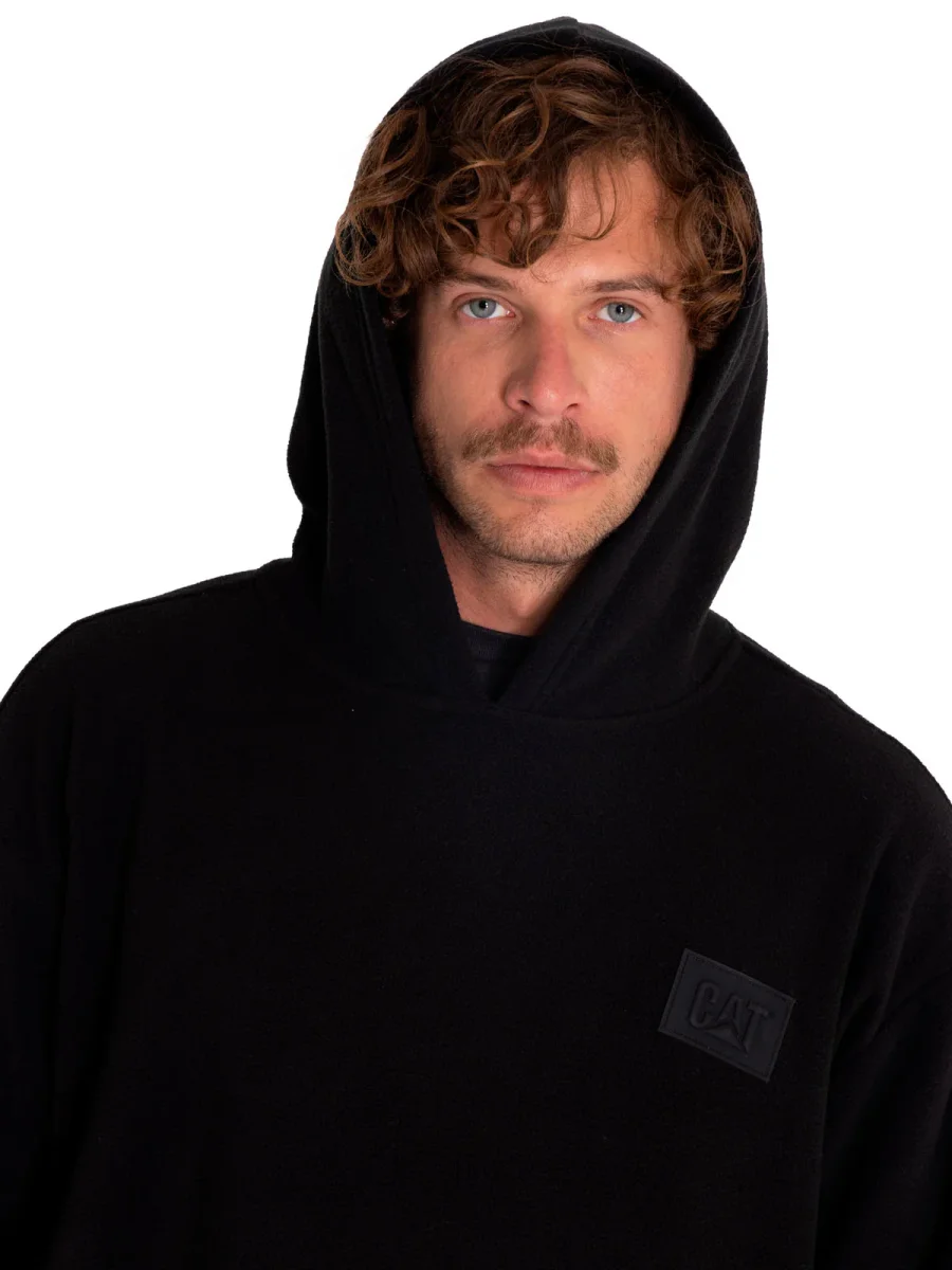 Poleron Casual Unisex Microfleece Pullover Hoodie Negro Cat - Imagen 9
