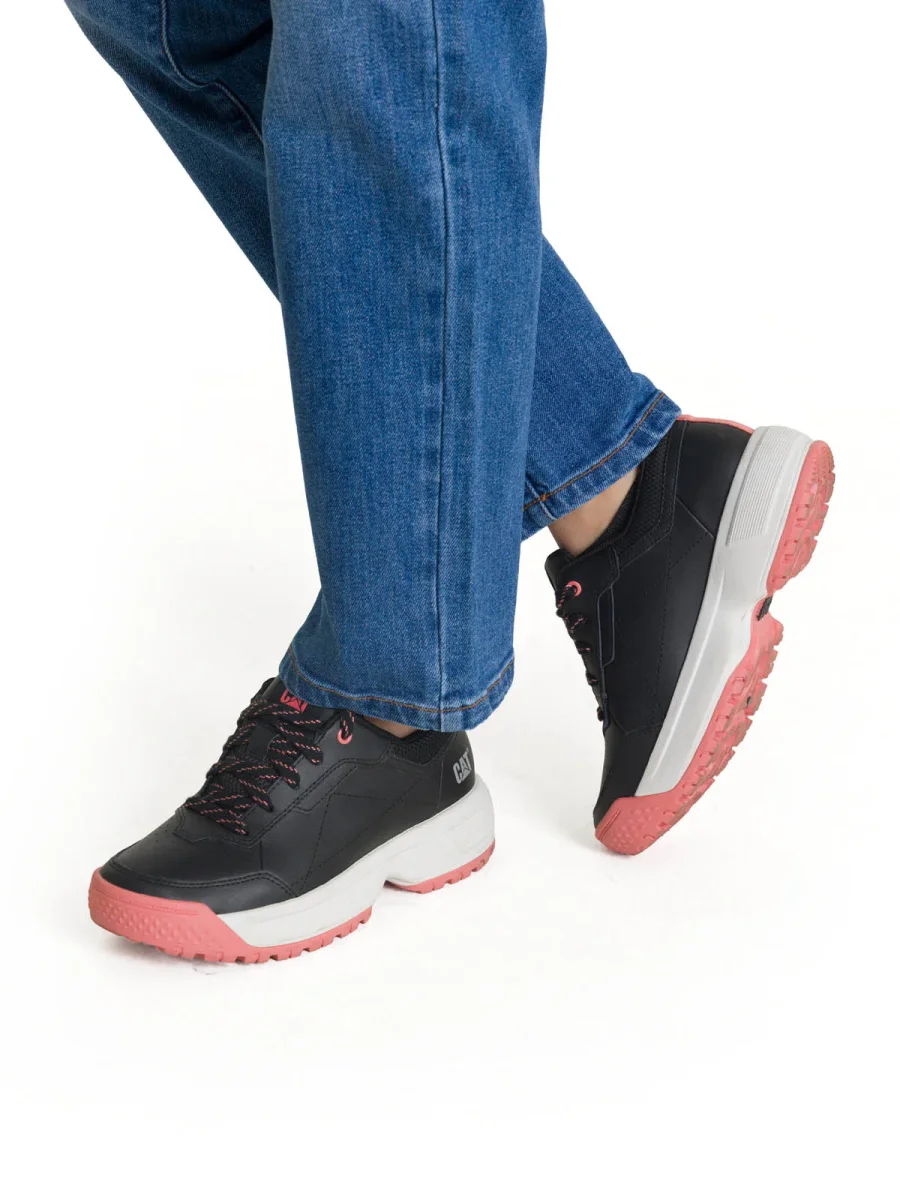 Zapatilla Cuero Mujer Flame Negro Cat - Imagen 3